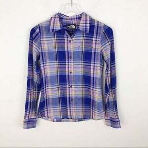 The North Face Purple Flannel Button Down Top XS